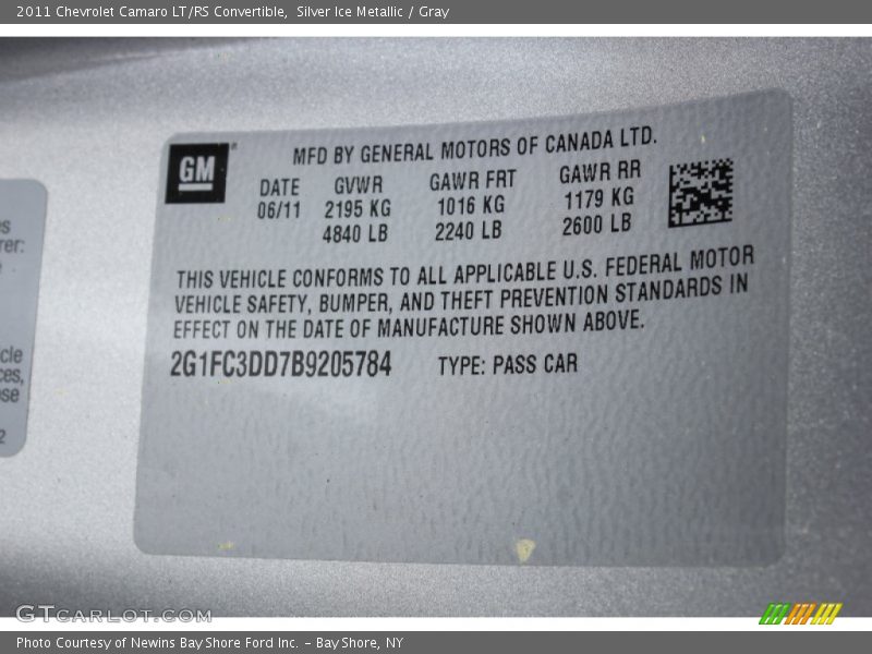 Silver Ice Metallic / Gray 2011 Chevrolet Camaro LT/RS Convertible
