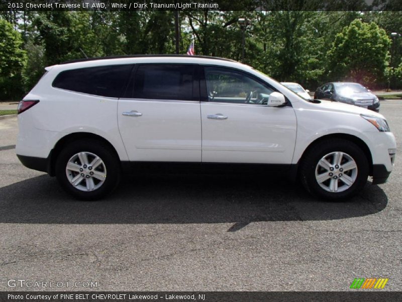 White / Dark Titanium/Light Titanium 2013 Chevrolet Traverse LT AWD