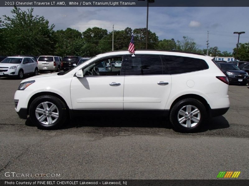 White / Dark Titanium/Light Titanium 2013 Chevrolet Traverse LT AWD