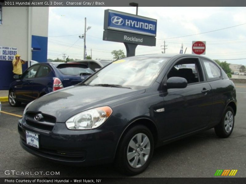 Charcoal Gray / Black 2011 Hyundai Accent GL 3 Door