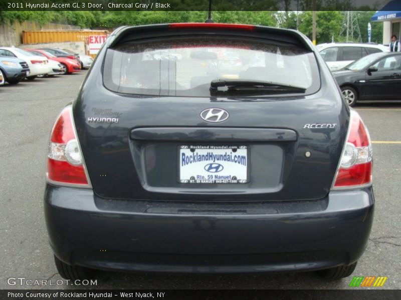 Charcoal Gray / Black 2011 Hyundai Accent GL 3 Door