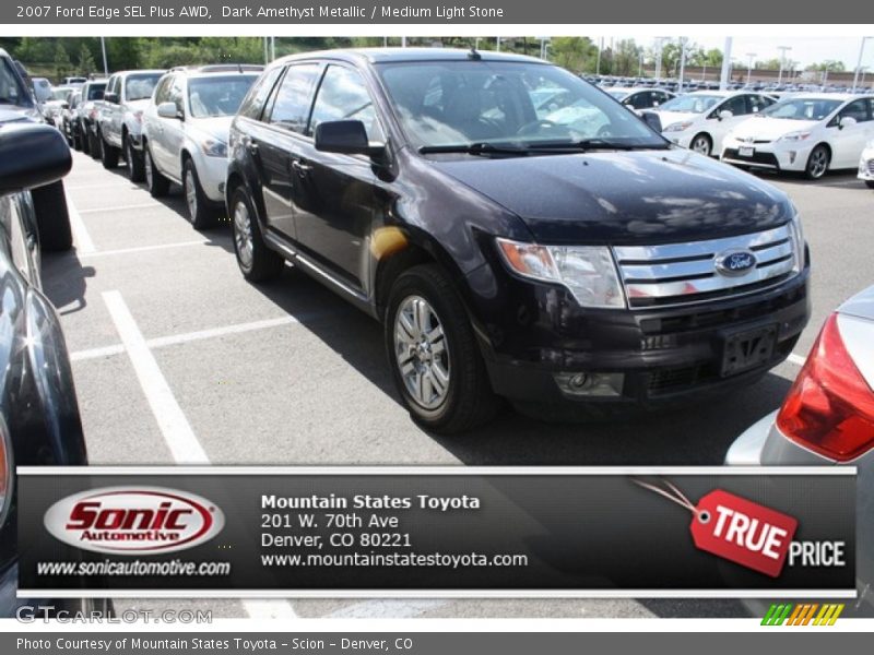 Dark Amethyst Metallic / Medium Light Stone 2007 Ford Edge SEL Plus AWD