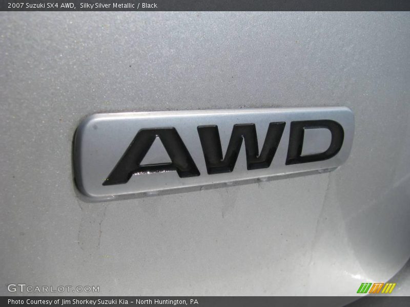 Silky Silver Metallic / Black 2007 Suzuki SX4 AWD
