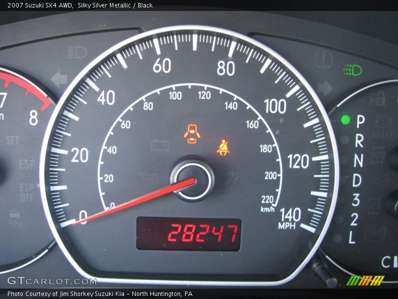 Silky Silver Metallic / Black 2007 Suzuki SX4 AWD