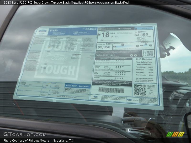 Tuxedo Black Metallic / FX Sport Appearance Black/Red 2013 Ford F150 FX2 SuperCrew