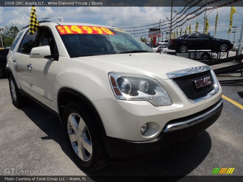 White Diamond Tricoat / Ebony 2008 GMC Acadia SLT