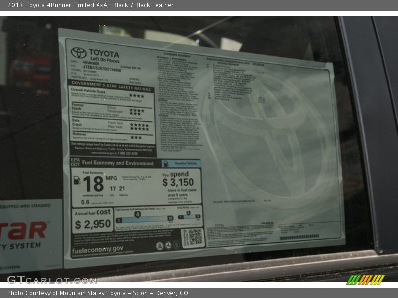 Black / Black Leather 2013 Toyota 4Runner Limited 4x4