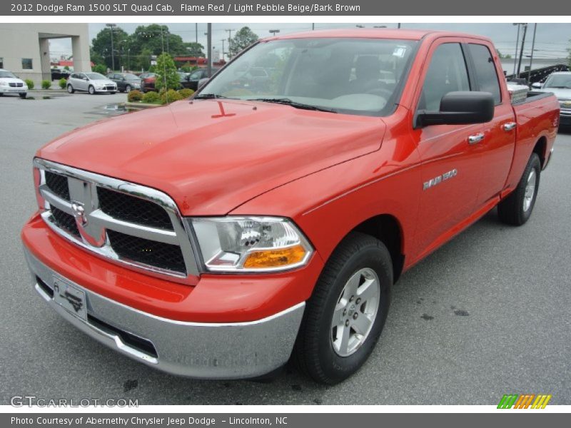 Flame Red / Light Pebble Beige/Bark Brown 2012 Dodge Ram 1500 SLT Quad Cab