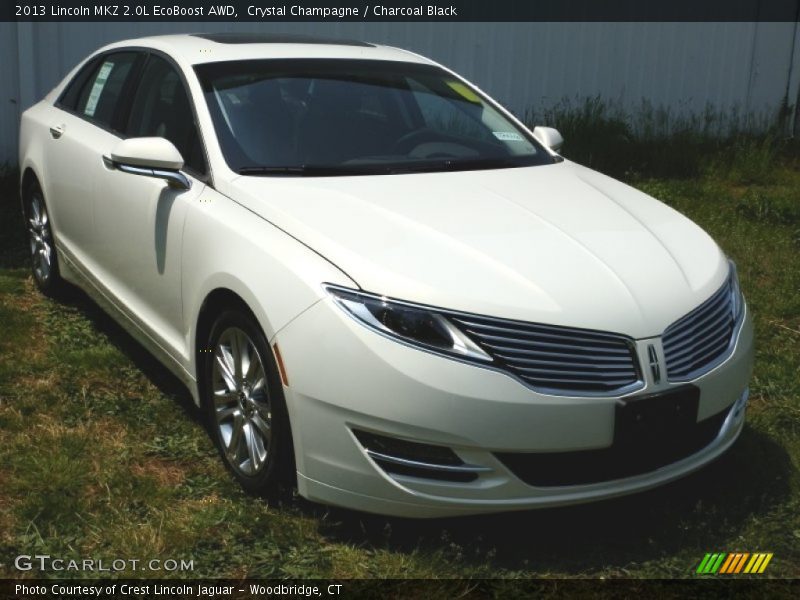 Crystal Champagne / Charcoal Black 2013 Lincoln MKZ 2.0L EcoBoost AWD