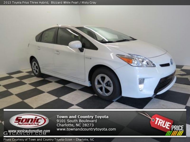 Blizzard White Pearl / Misty Gray 2013 Toyota Prius Three Hybrid