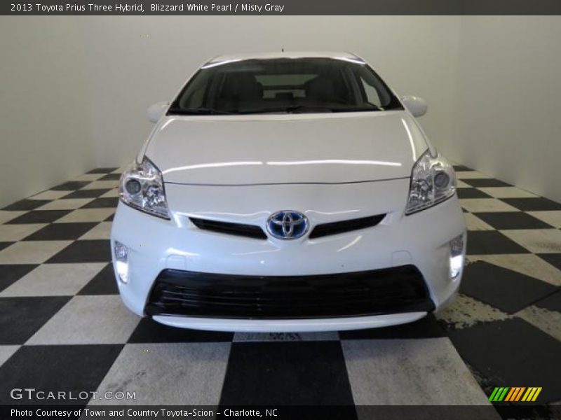 Blizzard White Pearl / Misty Gray 2013 Toyota Prius Three Hybrid