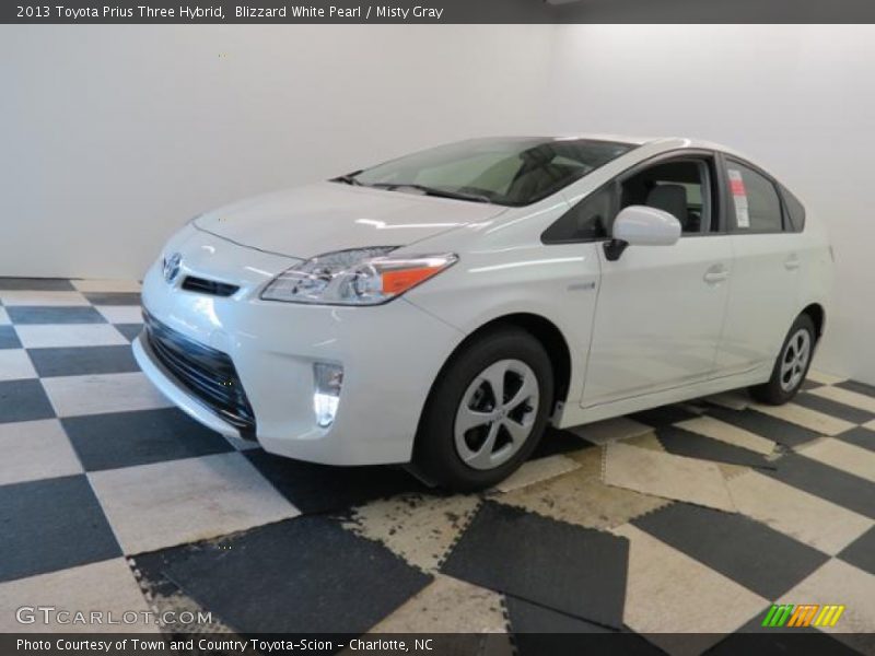 Blizzard White Pearl / Misty Gray 2013 Toyota Prius Three Hybrid
