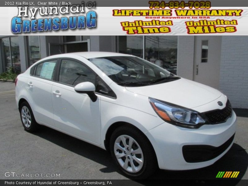 Clear White / Black 2012 Kia Rio LX