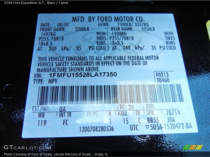 Black / Camel 2008 Ford Expedition XLT