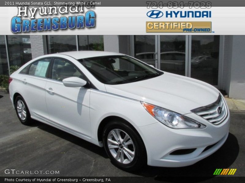 Shimmering White / Camel 2011 Hyundai Sonata GLS