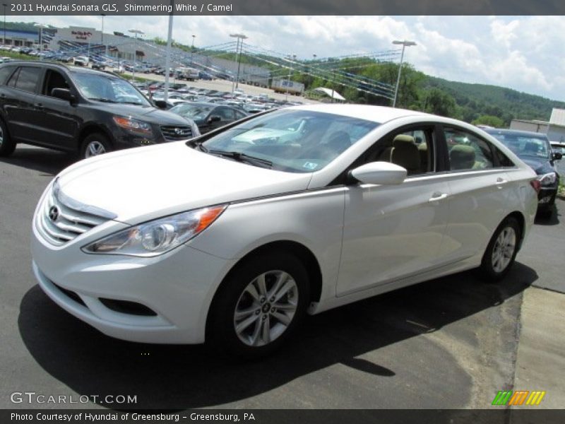 Shimmering White / Camel 2011 Hyundai Sonata GLS