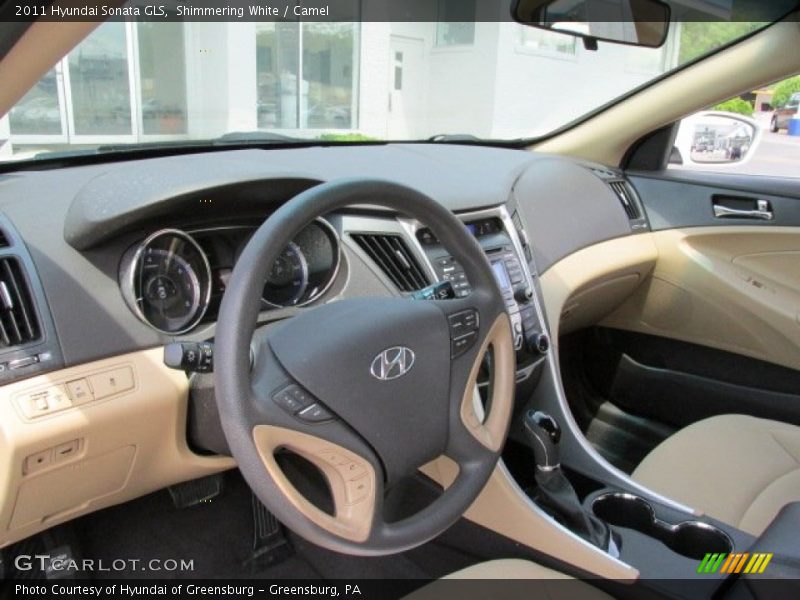 Shimmering White / Camel 2011 Hyundai Sonata GLS