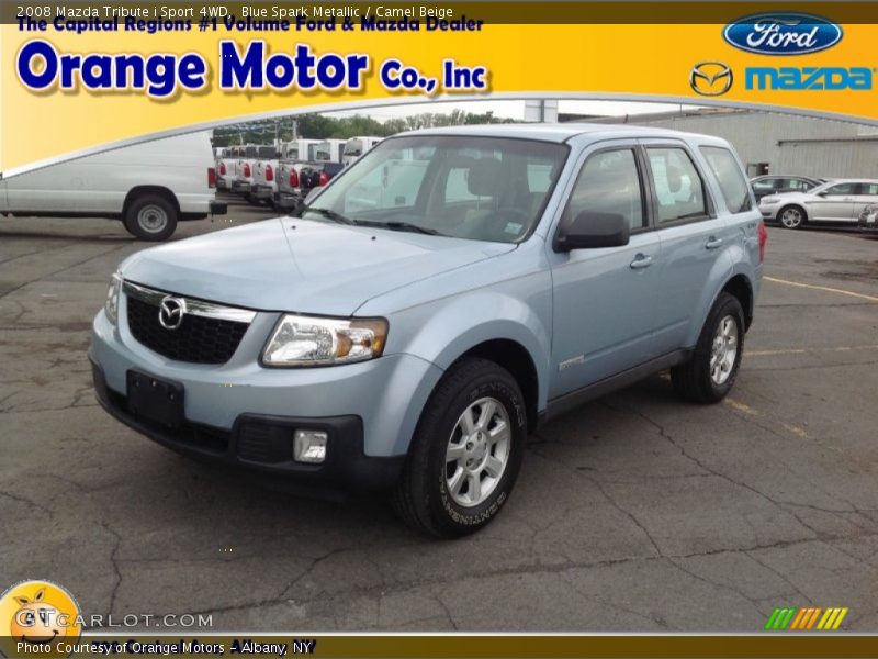 Blue Spark Metallic / Camel Beige 2008 Mazda Tribute i Sport 4WD