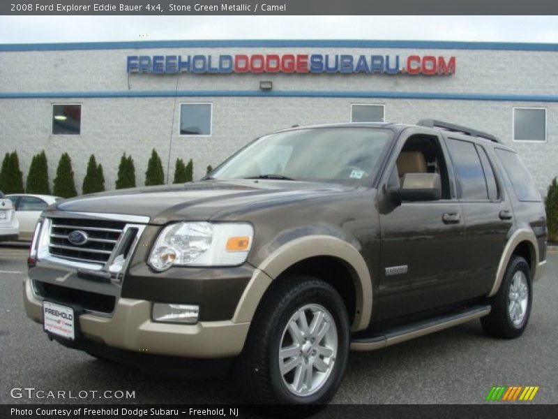 Stone Green Metallic / Camel 2008 Ford Explorer Eddie Bauer 4x4