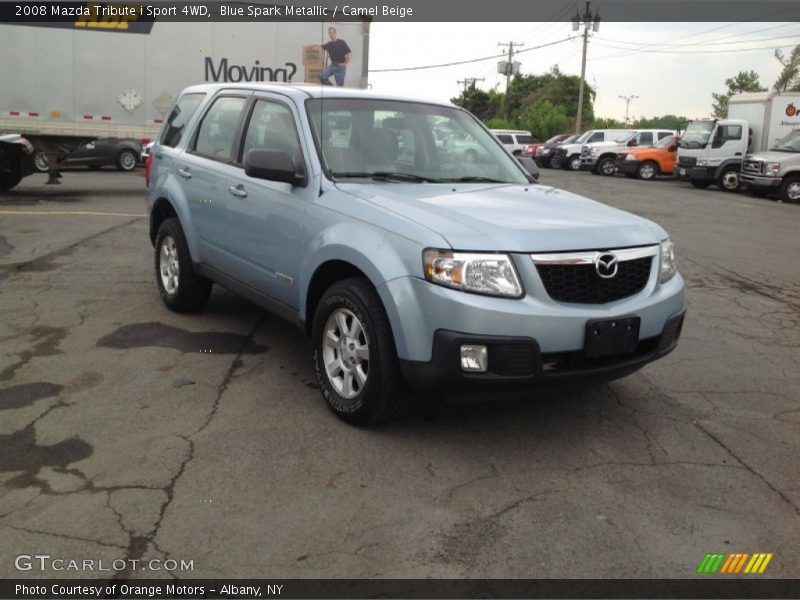 Blue Spark Metallic / Camel Beige 2008 Mazda Tribute i Sport 4WD