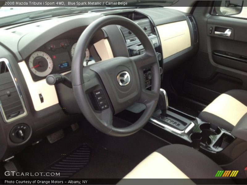 Blue Spark Metallic / Camel Beige 2008 Mazda Tribute i Sport 4WD