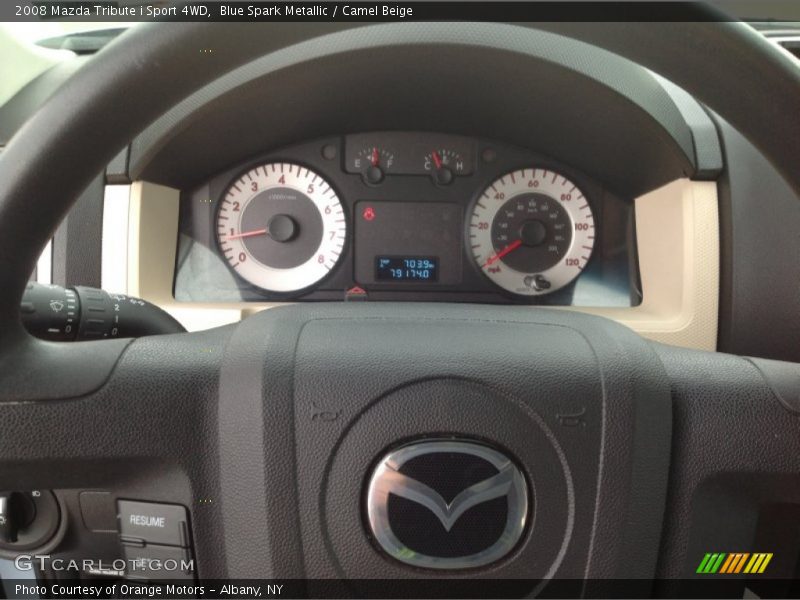 Blue Spark Metallic / Camel Beige 2008 Mazda Tribute i Sport 4WD