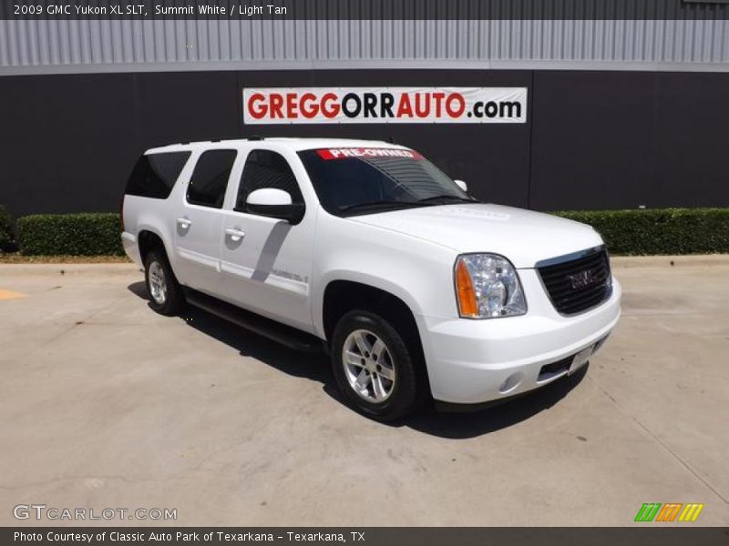 Summit White / Light Tan 2009 GMC Yukon XL SLT