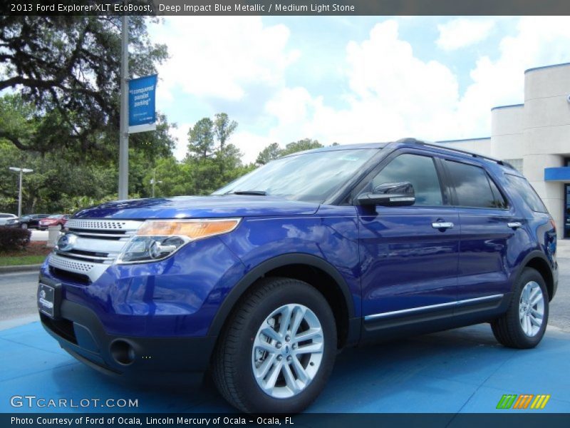 Deep Impact Blue Metallic / Medium Light Stone 2013 Ford Explorer XLT EcoBoost