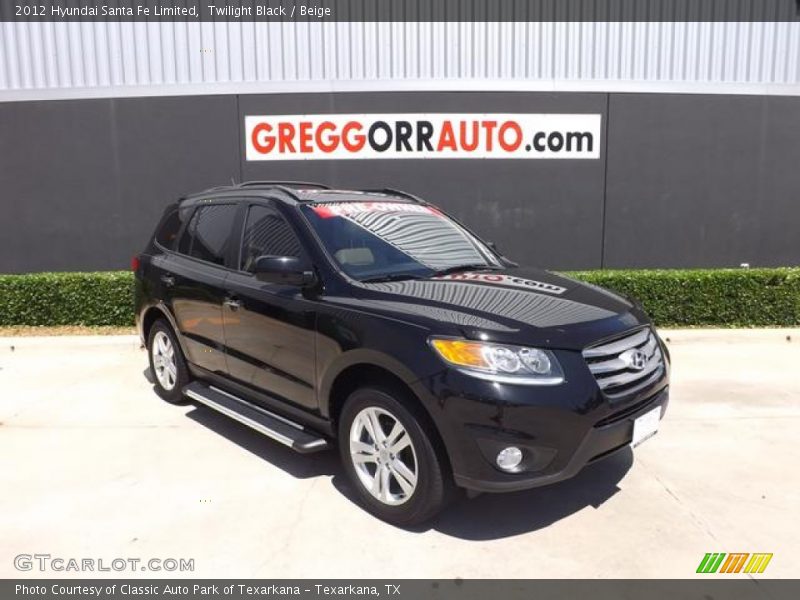 Twilight Black / Beige 2012 Hyundai Santa Fe Limited