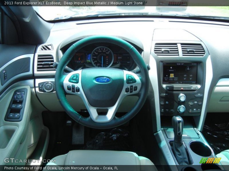 Deep Impact Blue Metallic / Medium Light Stone 2013 Ford Explorer XLT EcoBoost