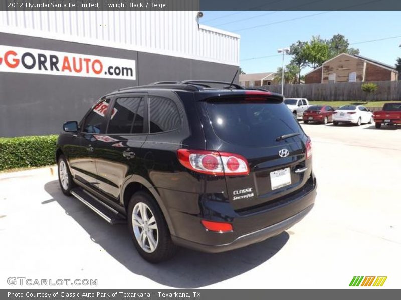 Twilight Black / Beige 2012 Hyundai Santa Fe Limited