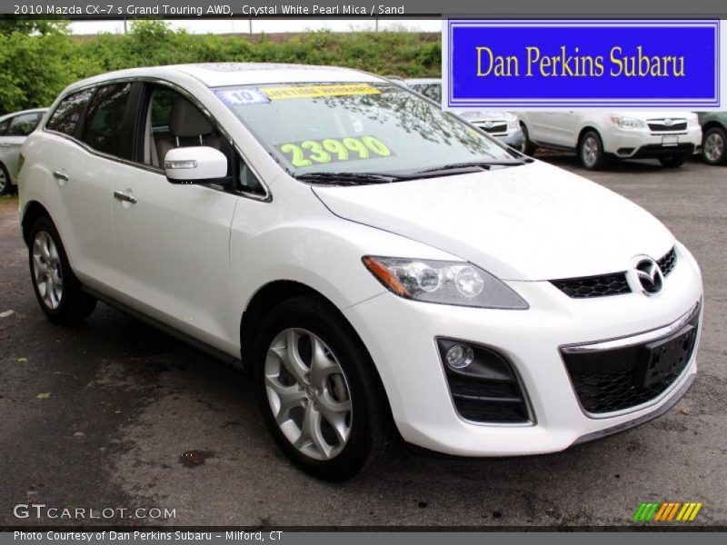 Crystal White Pearl Mica / Sand 2010 Mazda CX-7 s Grand Touring AWD
