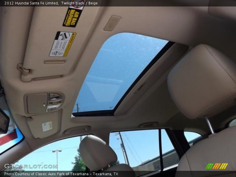 Twilight Black / Beige 2012 Hyundai Santa Fe Limited