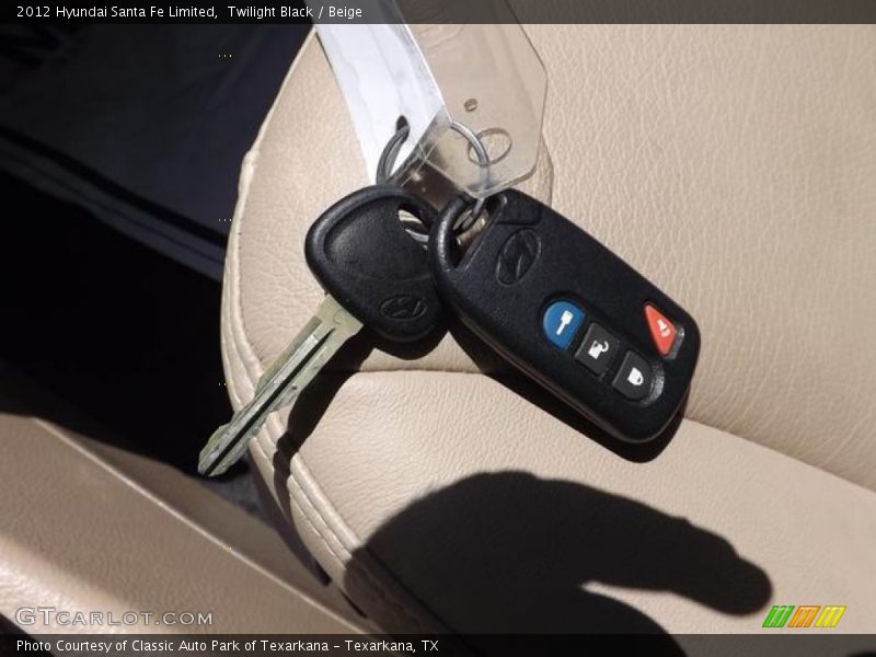 Twilight Black / Beige 2012 Hyundai Santa Fe Limited