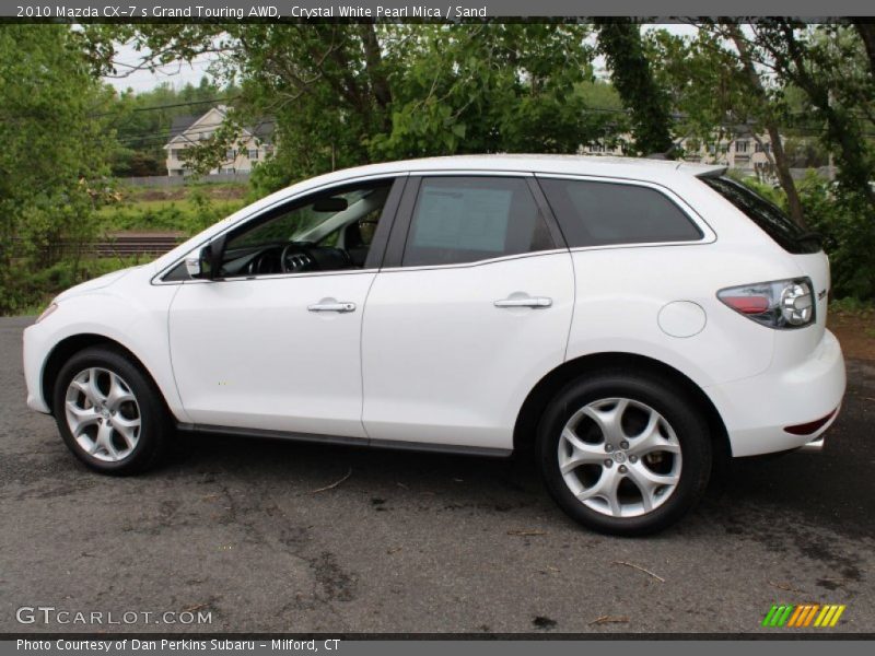 Crystal White Pearl Mica / Sand 2010 Mazda CX-7 s Grand Touring AWD