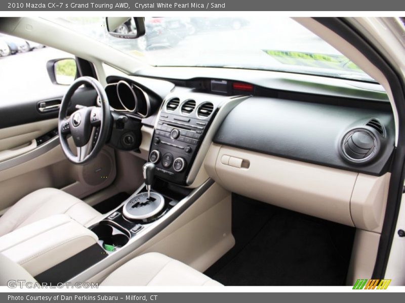 Crystal White Pearl Mica / Sand 2010 Mazda CX-7 s Grand Touring AWD