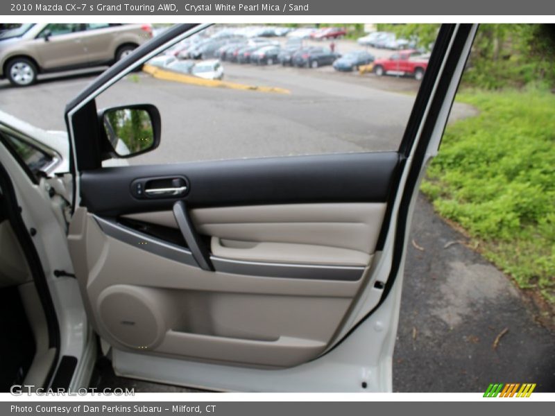 Crystal White Pearl Mica / Sand 2010 Mazda CX-7 s Grand Touring AWD