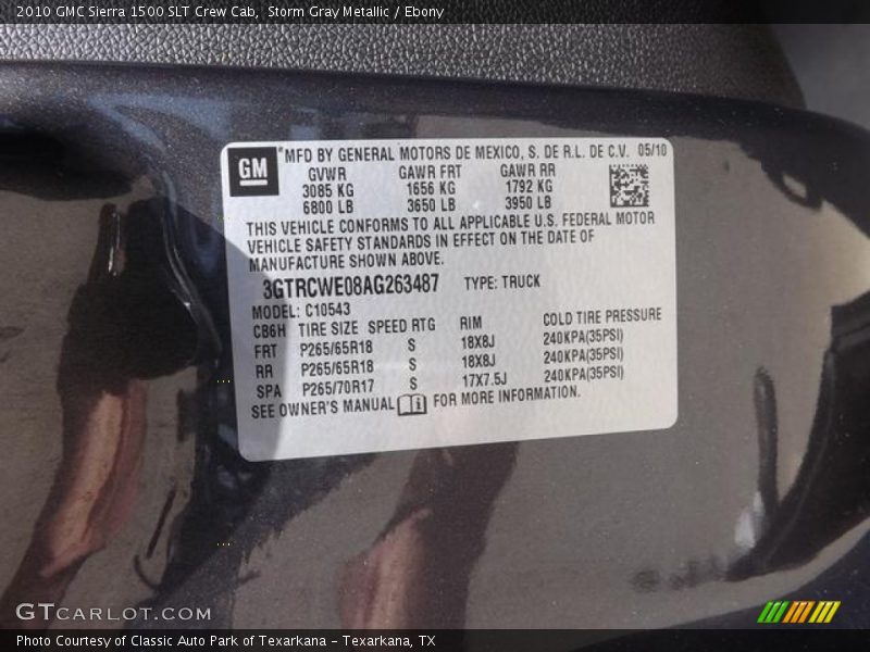 Storm Gray Metallic / Ebony 2010 GMC Sierra 1500 SLT Crew Cab