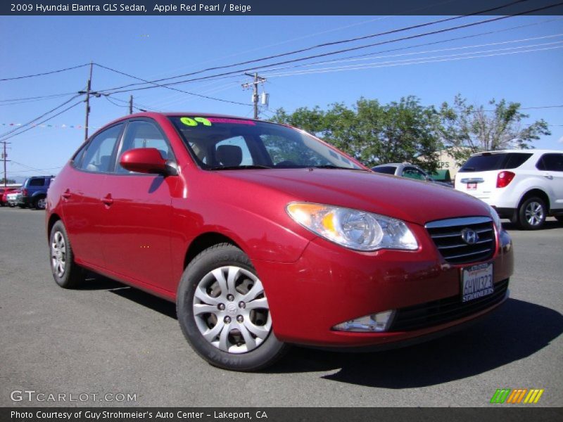 Apple Red Pearl / Beige 2009 Hyundai Elantra GLS Sedan