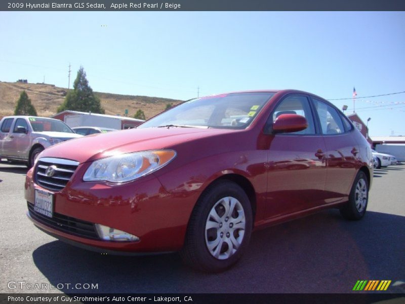 Apple Red Pearl / Beige 2009 Hyundai Elantra GLS Sedan