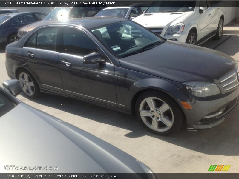 Steel Grey Metallic / Black 2011 Mercedes-Benz C 300 Luxury
