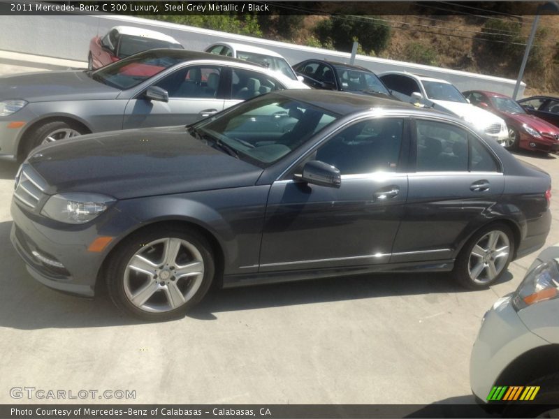 Steel Grey Metallic / Black 2011 Mercedes-Benz C 300 Luxury
