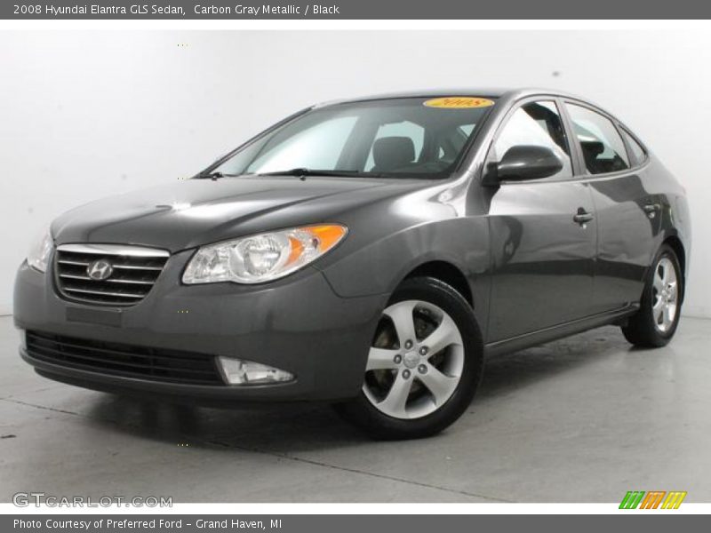 Carbon Gray Metallic / Black 2008 Hyundai Elantra GLS Sedan