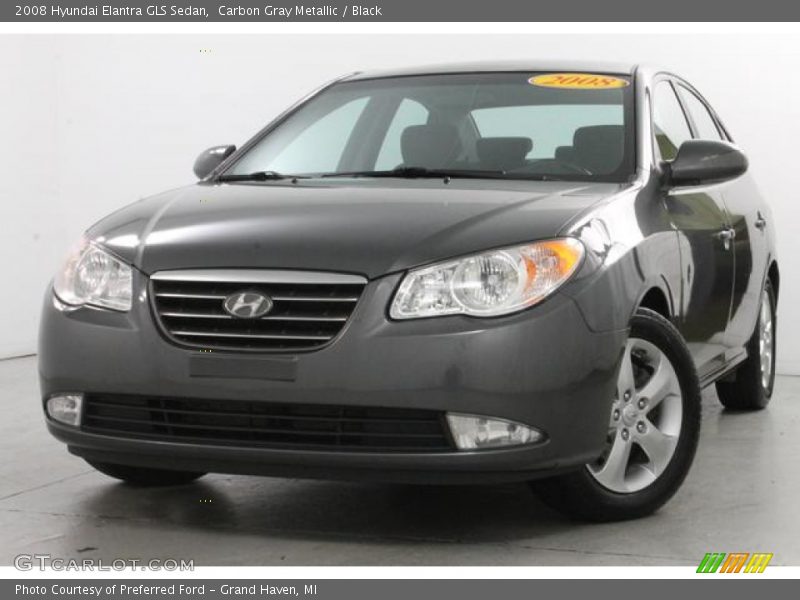 Carbon Gray Metallic / Black 2008 Hyundai Elantra GLS Sedan