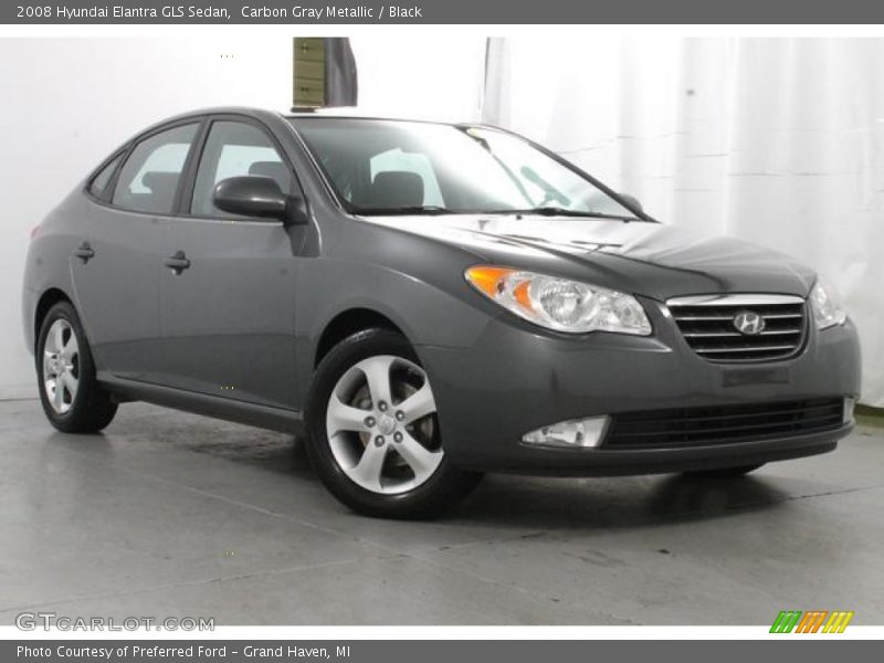 Carbon Gray Metallic / Black 2008 Hyundai Elantra GLS Sedan