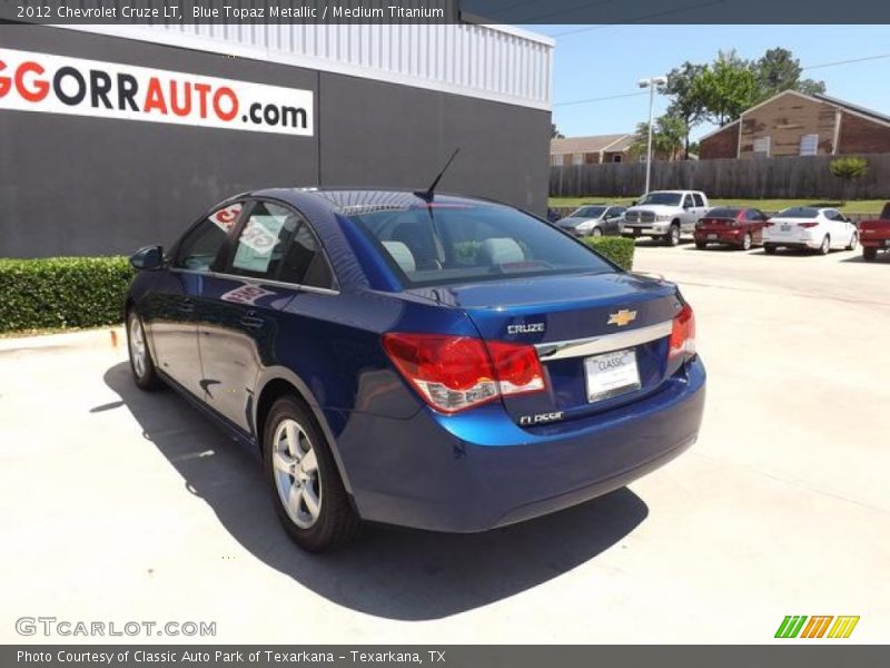 Blue Topaz Metallic / Medium Titanium 2012 Chevrolet Cruze LT