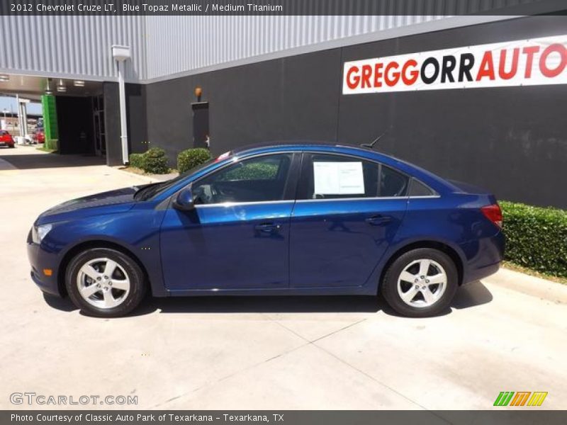 Blue Topaz Metallic / Medium Titanium 2012 Chevrolet Cruze LT