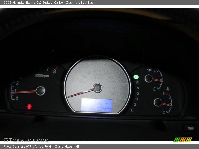 Carbon Gray Metallic / Black 2008 Hyundai Elantra GLS Sedan