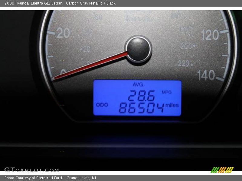 Carbon Gray Metallic / Black 2008 Hyundai Elantra GLS Sedan