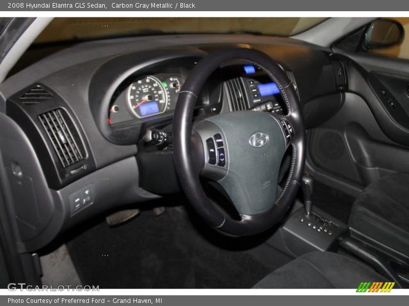 Carbon Gray Metallic / Black 2008 Hyundai Elantra GLS Sedan